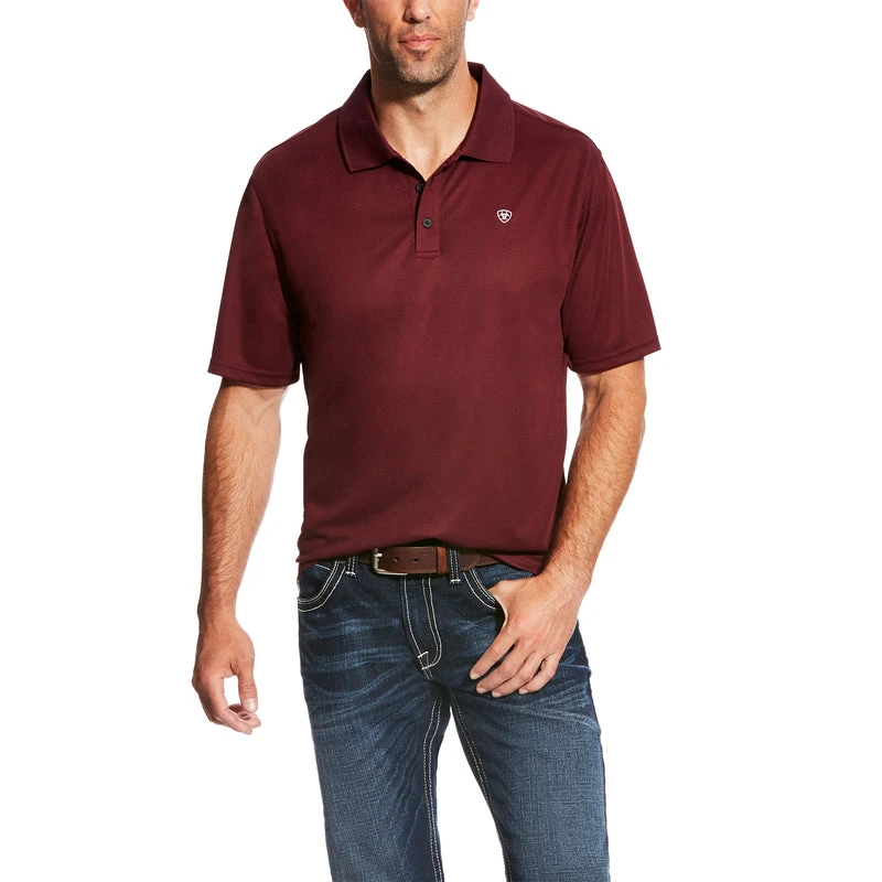'Ariat' Men's Heat Series Tek Polo - Maroon 'Ariat' Men's Heat Series Tek Polo - Maroon -Outdoor Clothing Store