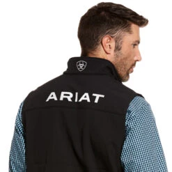 'Ariat' Men's Logo 2.0 Softshell Vest - Black -Outdoor Clothing Store 10028321 detail01 1024x1024@2x