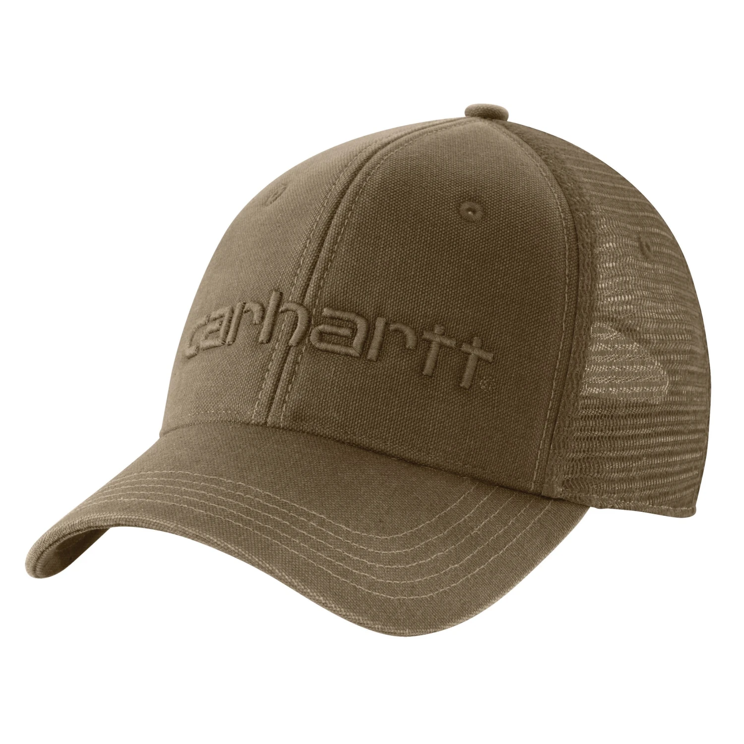 'Carhartt' Men's Canvas Mesh-Back Logo Graphic Cap - Light Brown 'Carhartt' Men's Canvas Mesh-Back Logo Graphic Cap - Light Brown -Outdoor Clothing Store