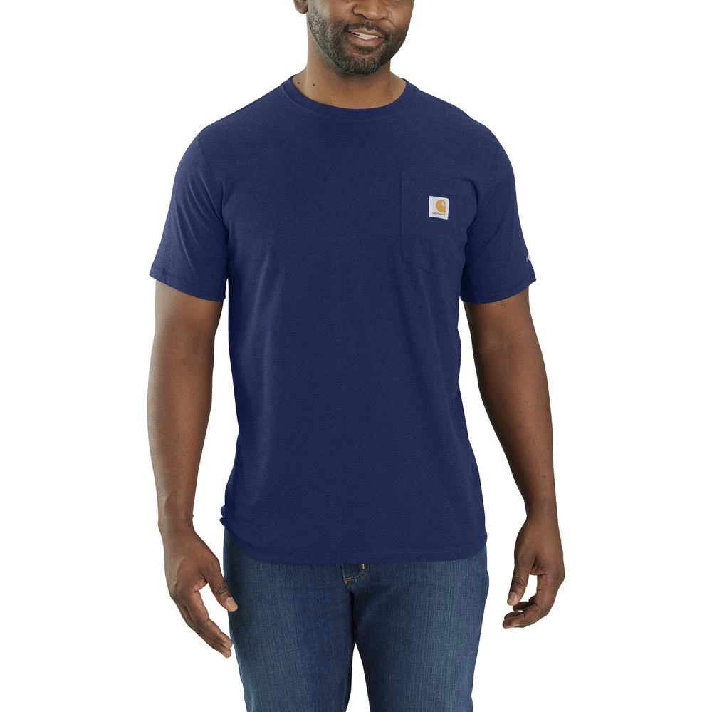 'Carhartt' Men's Force® Relaxed Fit Midweight Pocket T-Shirt - Scout Blue Heather 'Carhartt' Men's Force® Relaxed Fit Midweight Pocket T-Shirt - Scout Blue Heather -Outdoor Clothing Store