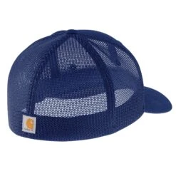 'Carhartt' Men's Rugged Flex Fitted Canvas Mesh-Back Logo Graphic Cap - Scout Blue -Outdoor Clothing Store 105353 SCU Back MS22 1024x1024@2x