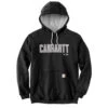 'Carhartt' Men's Midweight Felt Logo Hoodie - Black 2 'Carhartt' Men's Midweight Felt Logo Hoodie - Black -Outdoor Clothing Store 105494 BLK MF22 e 2 1024x1024@2x