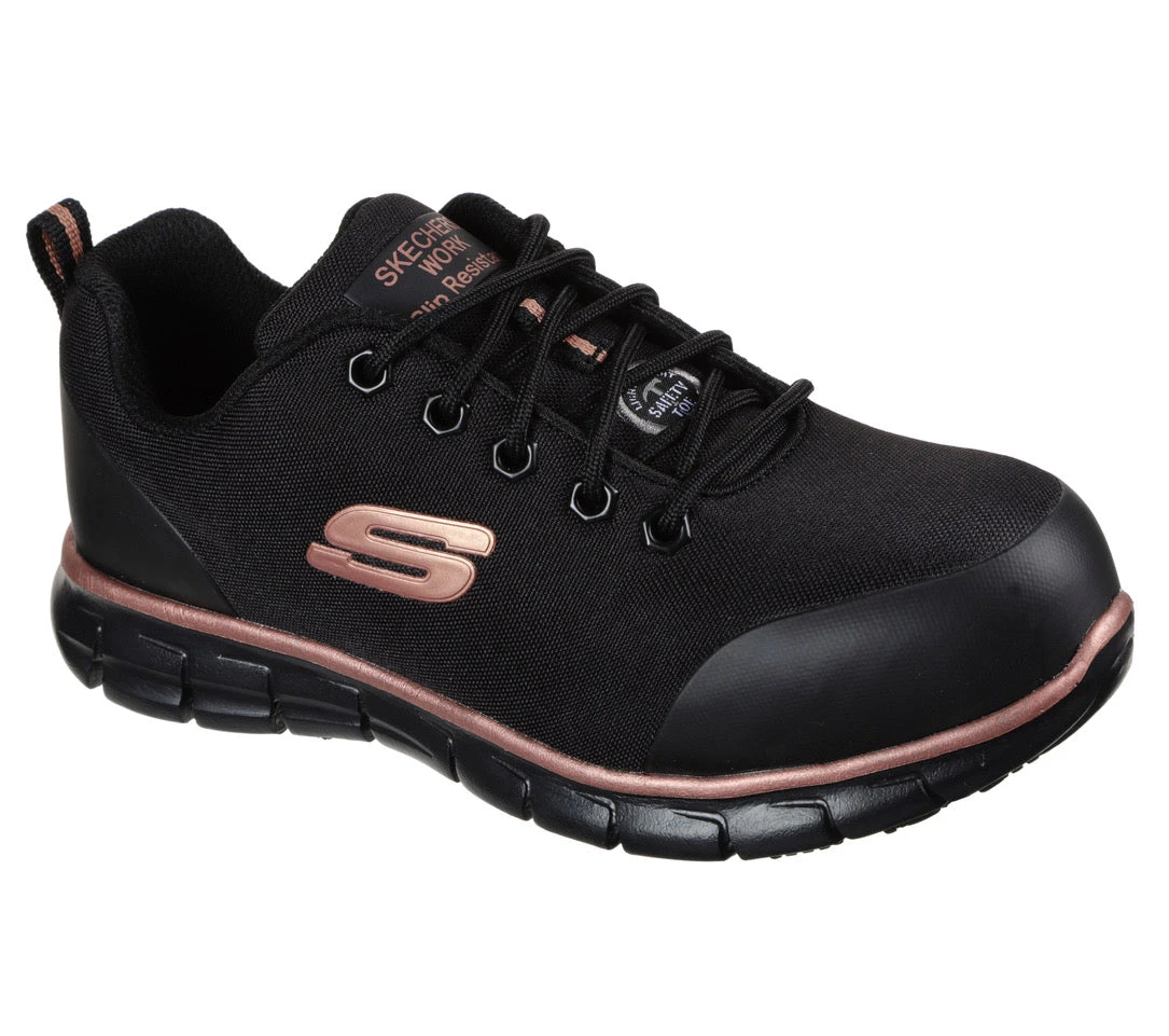 'Skechers' Women's Sure Track Chiton EH Alloy Toe - Black / Rose Gold 'Skechers' Women's Sure Track Chiton EH Alloy Toe - Black / Rose Gold -Outdoor Clothing Store 108025 BKRG large 57899886 e486 4cfc 80ae