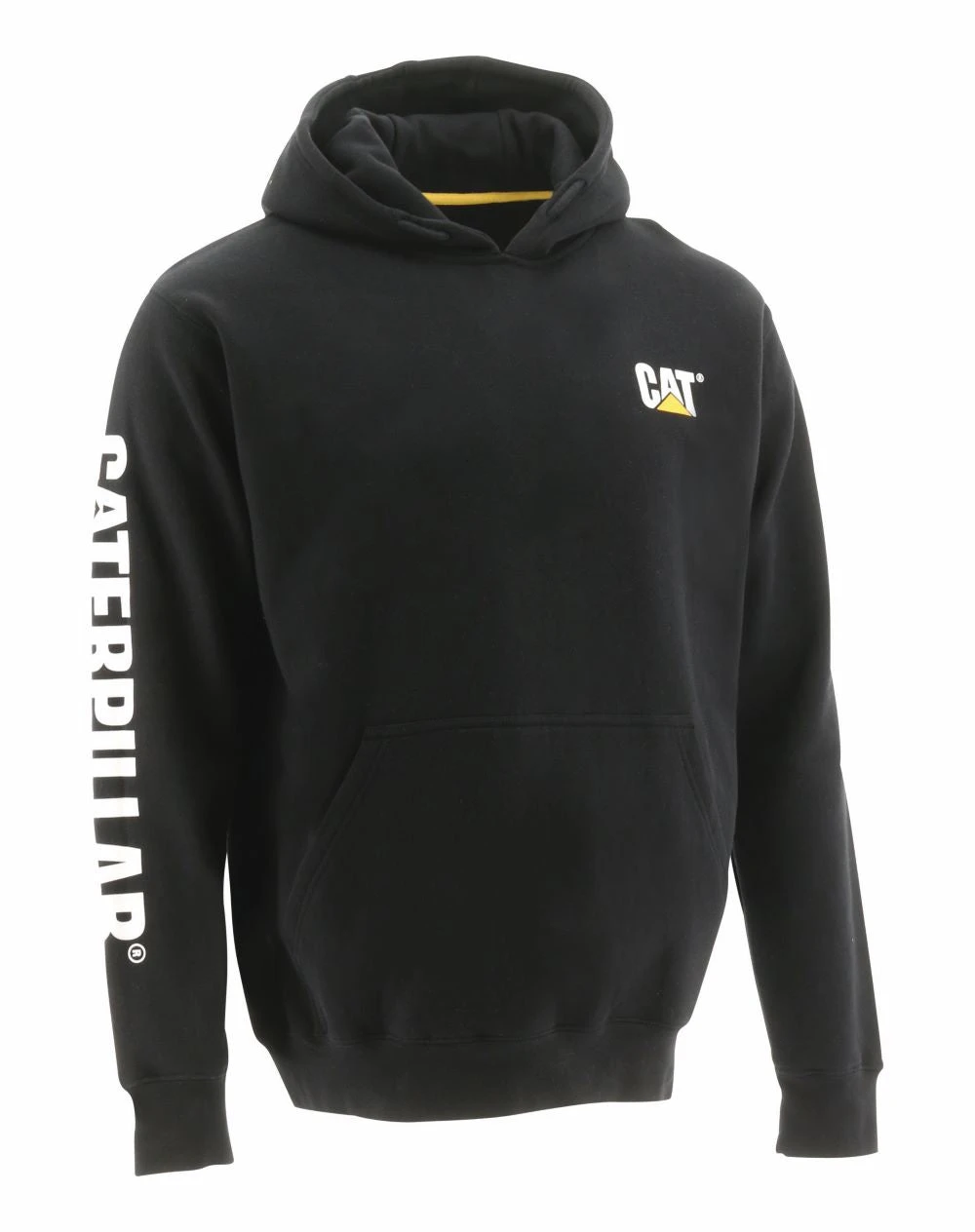 'Caterpillar' Men's Trademark Banner Hooded Sweatshirt - Black 'Caterpillar' Men's Trademark Banner Hooded Sweatshirt - Black -Outdoor Clothing Store
