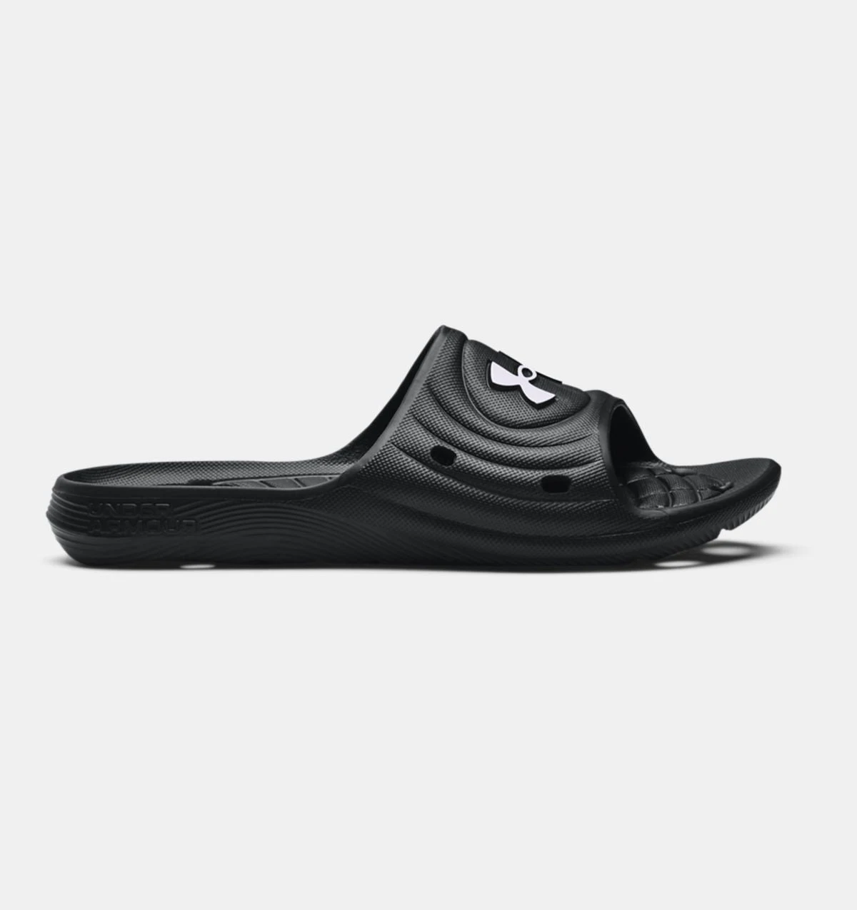 'Under Armour' Men's Locker IV Slide Sandal - Black / Black / White 'Under Armour' Men's Locker IV Slide Sandal - Black / Black / White -Outdoor Clothing Store 3023758