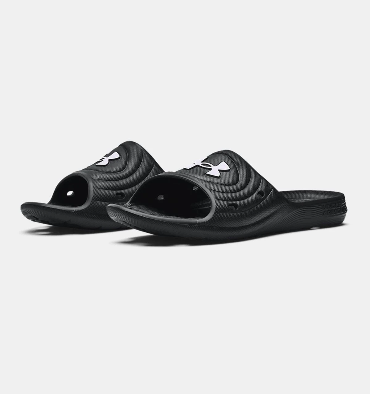 'Under Armour' Men's Locker IV Slide Sandal - Black / Black / White 'Under Armour' Men's Locker IV Slide Sandal - Black / Black / White -Outdoor Clothing Store 3023758