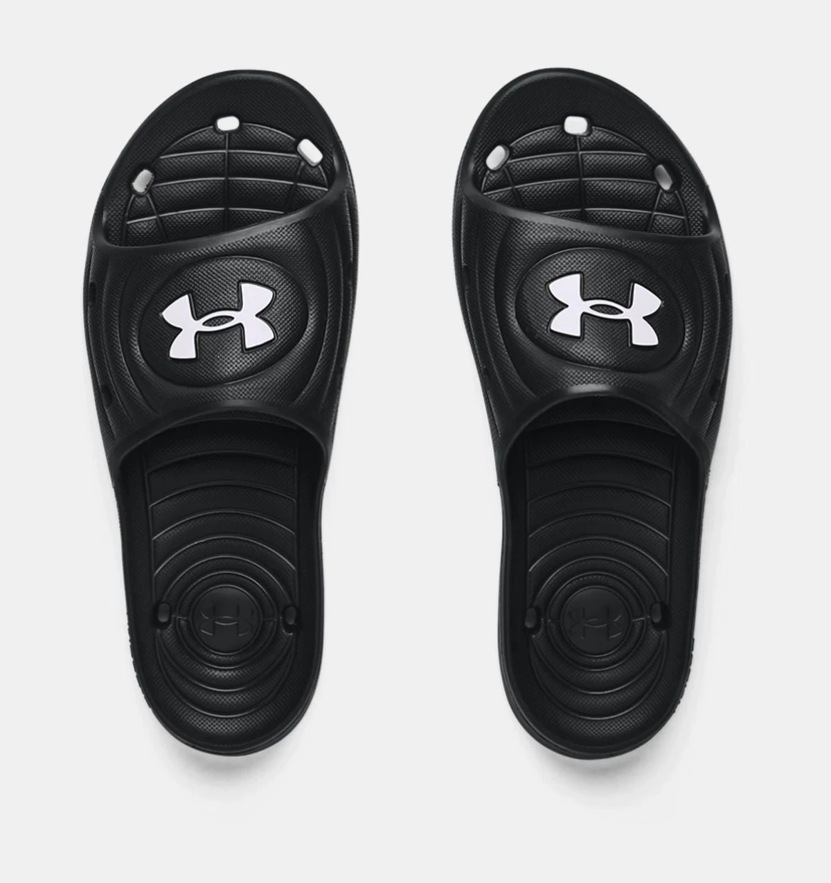 'Under Armour' Men's Locker IV Slide Sandal - Black / Black / White 'Under Armour' Men's Locker IV Slide Sandal - Black / Black / White -Outdoor Clothing Store 3023758