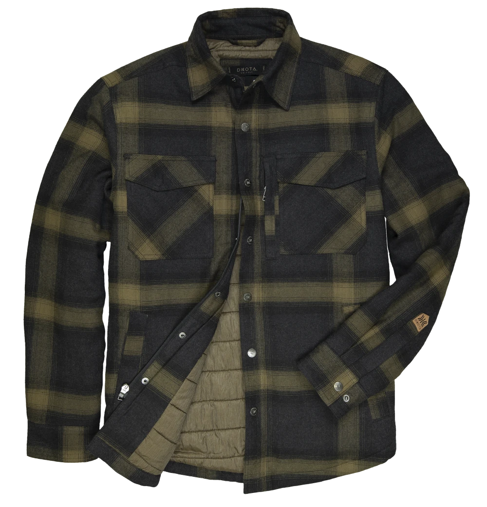 'Dakota Grizzly' Men's Tobias Flannel Shirt Jacket - Moss 'Dakota Grizzly' Men's Tobias Flannel Shirt Jacket - Moss -Outdoor Clothing Store D1427