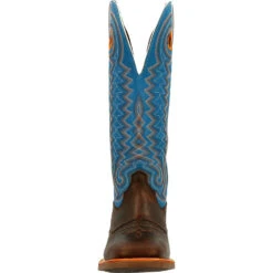 'Durango' Men's 15" Rebel Pro Western Saddle Boot - Chestnut / Brilliant Blue -Outdoor Clothing Store DDB0337 front 1024x1024@2x