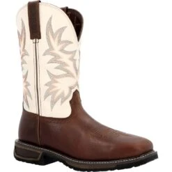 'Durango' Men's 11" WorkHorse™ Western Steel Toe - Chocoloate / Bone -Outdoor Clothing Store DDB0426 1024x1024@2x