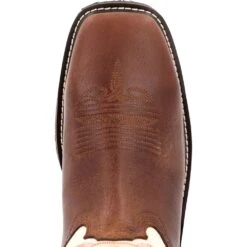'Durango' Men's 11" WorkHorse™ Western Steel Toe - Chocoloate / Bone -Outdoor Clothing Store DDB0426 birdseye 1024x1024@2x
