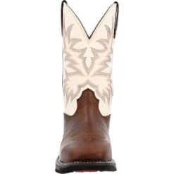 'Durango' Men's 11" WorkHorse™ Western Steel Toe - Chocoloate / Bone -Outdoor Clothing Store DDB0426 front 1024x1024@2x