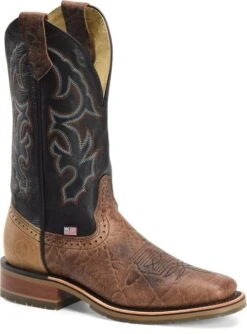 'Double H' Men's 12" Grissom SR Square Toe I.C.E. ™ Roper - Kenia Cognac / Summer Tan / Black -Outdoor Clothing Store DH4644 500xauto 1024x1024@2x