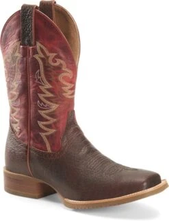 'Double H' Men's 12" Clifton Western Square Toe Roper - Buckskin / Red -Outdoor Clothing Store DH6017 500xauto 1024x1024@2x
