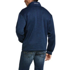 'Ariat' Men's Caldwell 1/4 Zip Pullover - Indigo Heather -Outdoor Clothing Store F20 MNS WEST Gaglione 10033005 back 1024x1024@2x
