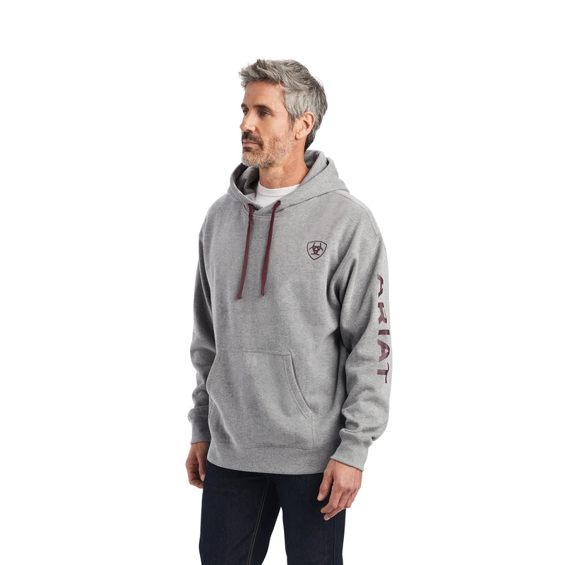 'Ariat' Men's Ariat Logo Hoodie - Heather Grey 'Ariat' Men's Ariat Logo Hoodie - Heather Grey -Outdoor Clothing Store