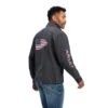'Ariat' Men's Logo 2.0 Patriot Softshell Water Resistant Jacket - Charcoal -Outdoor Clothing Store F22 MNS WEST 10041439 back 1024x1024@2x