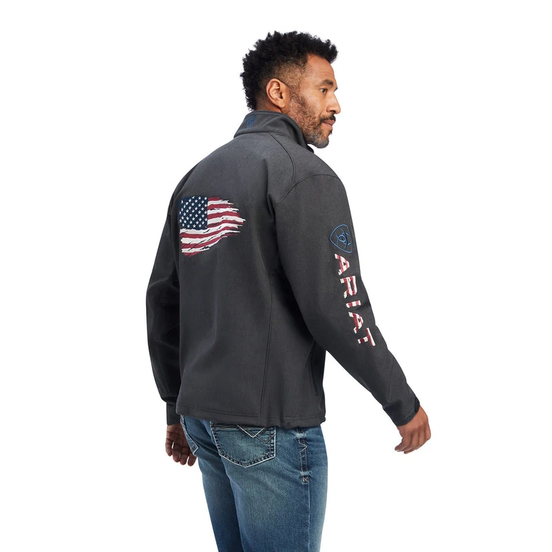 'Ariat' Men's Logo 2.0 Patriot Softshell Water Resistant Jacket - Charcoal 'Ariat' Men's Logo 2.0 Patriot Softshell Water Resistant Jacket - Charcoal -Outdoor Clothing Store