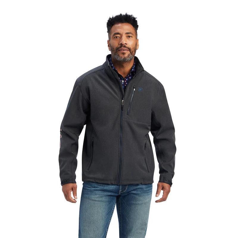 'Ariat' Men's Logo 2.0 Patriot Softshell Water Resistant Jacket - Charcoal 'Ariat' Men's Logo 2.0 Patriot Softshell Water Resistant Jacket - Charcoal -Outdoor Clothing Store