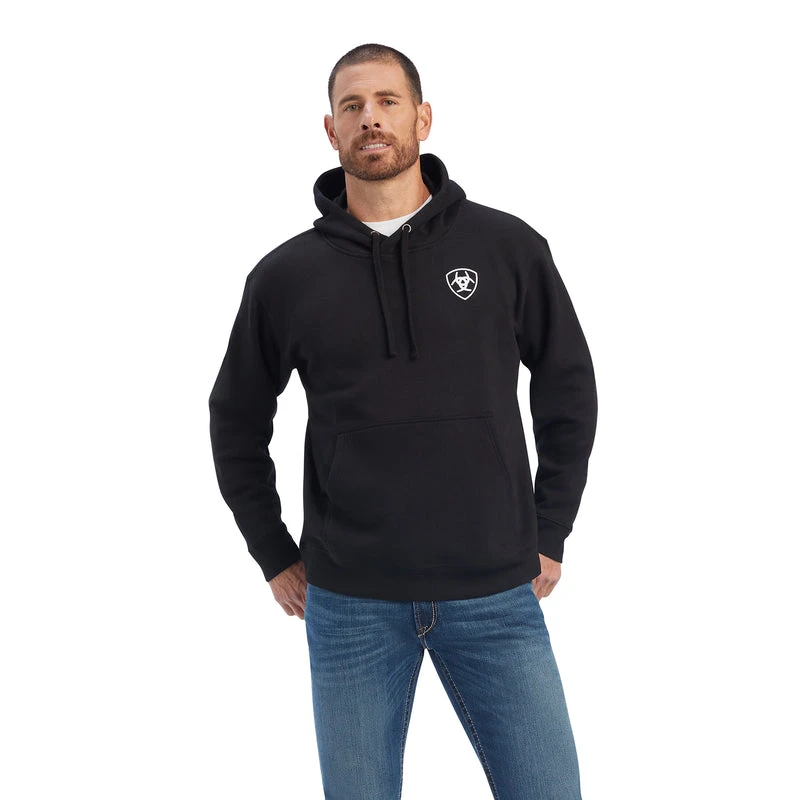 'Ariat' Men's Americana Block Hoodie - Black 'Ariat' Men's Americana Block Hoodie - Black -Outdoor Clothing Store