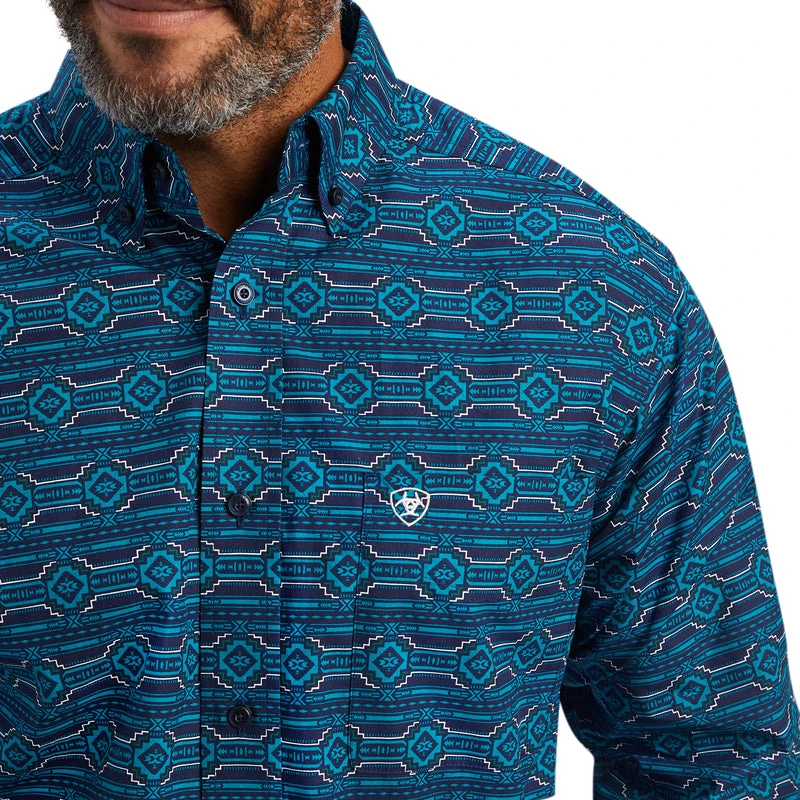 'Ariat' Men's Pro Series Braylen Classic Fit Button Down - Estate Blue 'Ariat' Men's Pro Series Braylen Classic Fit Button Down - Estate Blue -Outdoor Clothing Store