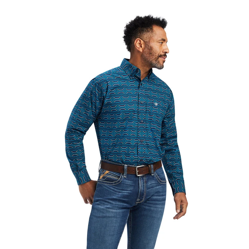 'Ariat' Men's Pro Series Braylen Classic Fit Button Down - Estate Blue 'Ariat' Men's Pro Series Braylen Classic Fit Button Down - Estate Blue -Outdoor Clothing Store