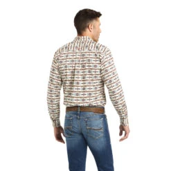 'Ariat' Men's Keon Stretch Fitted Button Down - Beige / Khaki 4 'Ariat' Men's Keon Stretch Fitted Button Down - Beige / Khaki -Outdoor Clothing Store F22 MNS WEST 10042327 back 1024x1024@2x