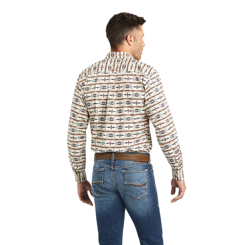 'Ariat' Men's Keon Stretch Fitted Button Down - Beige / Khaki 'Ariat' Men's Keon Stretch Fitted Button Down - Beige / Khaki -Outdoor Clothing Store