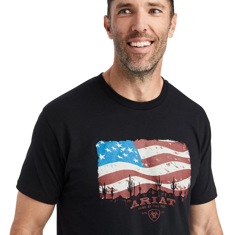 'Ariat' Men's Ariat Flagscape T-Shirt - Black 'Ariat' Men's Ariat Flagscape T-Shirt - Black -Outdoor Clothing Store