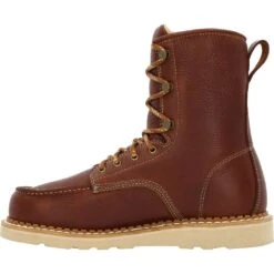 'Georgia Boot' Men's 8" Wedge Moc Toe EH Soft Toe - Brown -Outdoor Clothing Store GB00480 instep profile 1024x1024@2x