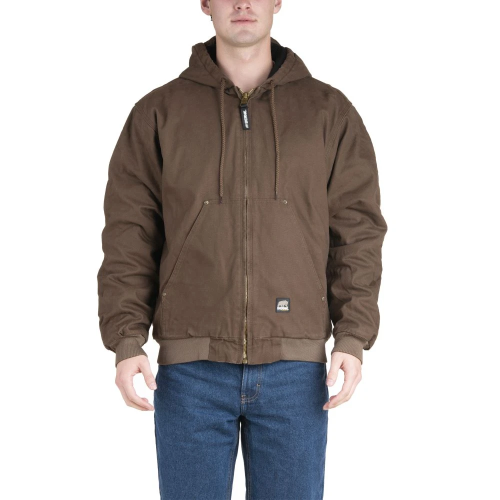 'Berne' Men's Highland Washed Hooded Jacket - Bark 'Berne' Men's Highland Washed Hooded Jacket - Bark -Outdoor Clothing Store