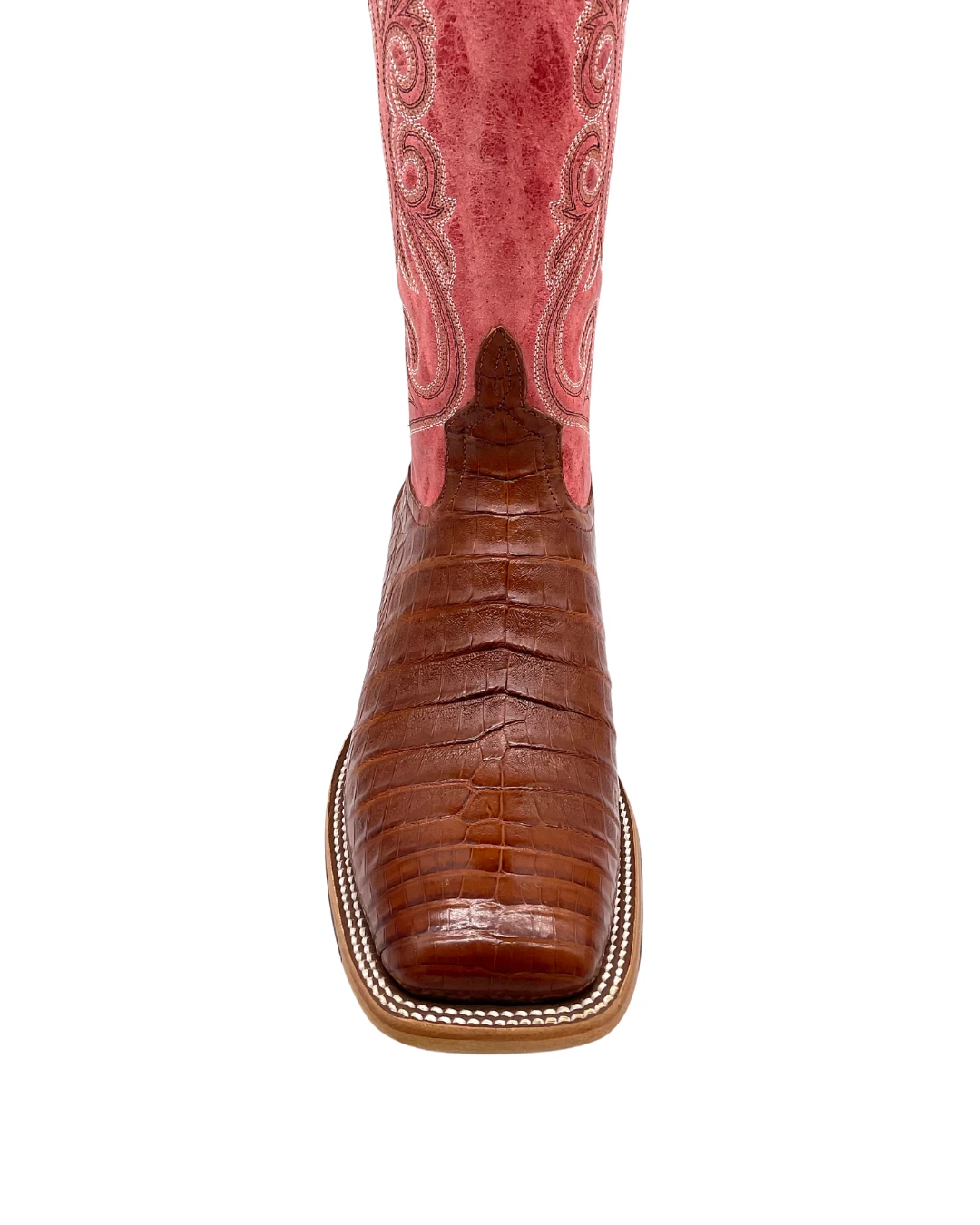 'Anderson Bean' Men's 13" HorsePower Top Hand Western Square Toe - Brandy Caiman Belly / Red Sinsation 'Anderson Bean' Men's 13" HorsePower Top Hand Western Square Toe - Brandy Caiman Belly / Red Sinsation -Outdoor Clothing Store