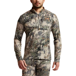 'Sitka' Men's Core Midweight Zip T-Shirt - Big Game : Optifade Open Country