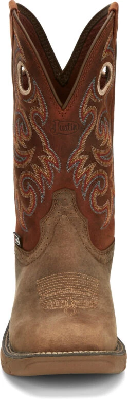 'Justin' Men's 11" Rush Western Square Toe - Peanut Tan / Bronze Orange -Outdoor Clothing Store JST 008 SE7402 1024x1024@2x