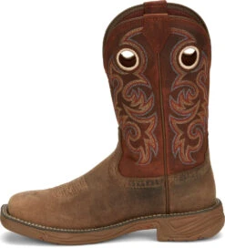 'Justin' Men's 11" Rush Western Square Toe - Peanut Tan / Bronze Orange -Outdoor Clothing Store JST 009 SE7402 1024x1024@2x