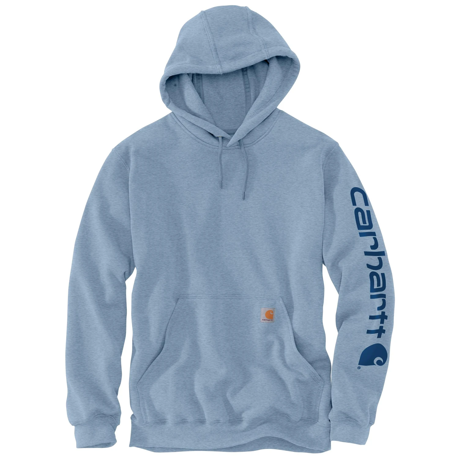 'Carhartt' Men's Midweight Logo Hoodie - Alpine Blue Heather 'Carhartt' Men's Midweight Logo Hoodie - Alpine Blue Heather -Outdoor Clothing Store