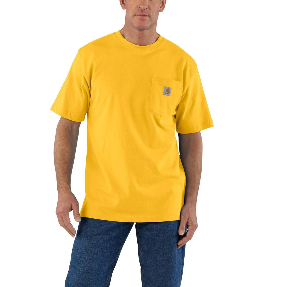 'Carhartt' Men's Loose Fit Heavyweight Pocket T-Shirt - Solar Yellow 'Carhartt' Men's Loose Fit Heavyweight Pocket T-Shirt - Solar Yellow -Outdoor Clothing Store