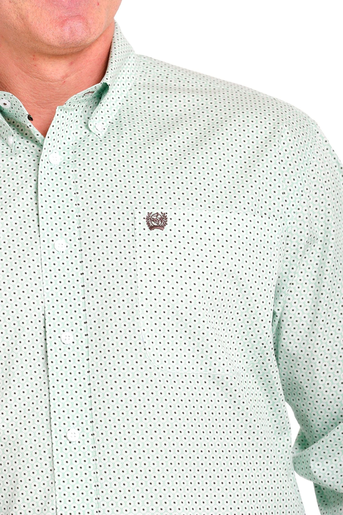 'Cinch' Men's Print Classic Fit Button Down - Green 'Cinch' Men's Print Classic Fit Button Down - Green -Outdoor Clothing Store