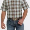 'Cinch' Men's Ombre Plaid Short Sleeve Button Down Shirt - Brown/Turquoise 2 'Cinch' Men's Ombre Plaid Short Sleeve Button Down Shirt - Brown/Turquoise -Outdoor Clothing Store MTW1111398 1024x1024@2x