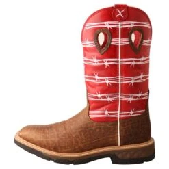 'Twisted X' Men's 12" Western Work Square Toe - Distressed Saddle / Ruby Red -Outdoor Clothing Store MXB0008 LT 4800x4800 dbb7cdd8 07a2 4a73 8bce 4667d672a281 1024x1024@2x