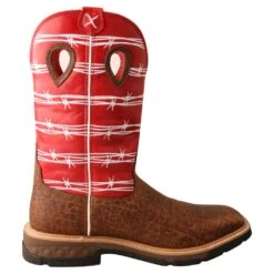 'Twisted X' Men's 12" Western Work Square Toe - Distressed Saddle / Ruby Red -Outdoor Clothing Store MXB0008 RT 4800x4800 7f5b7696 ad70 4c16 8bf6 4cf29c4d1139 1024x1024@2x