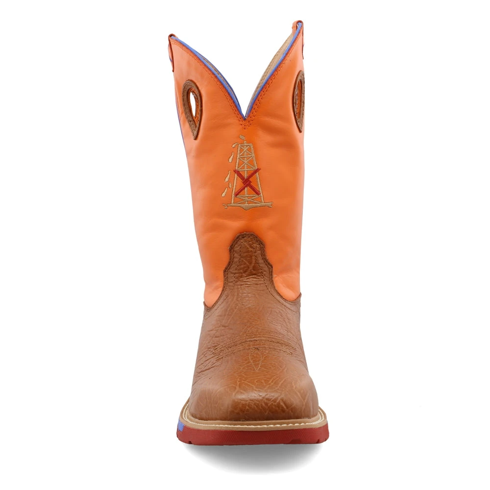 'Twisted X' Men's 12" Western EH Alloy Toe - Tan / Orange 'Twisted X' Men's 12" Western EH Alloy Toe - Tan / Orange -Outdoor Clothing Store