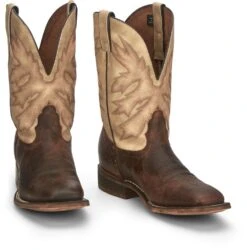 'Nocona' Men's 11" Henry Western Square Toe - Antiqued Brown Cowhide / Vintage Stone -Outdoor Clothing Store NCA 002 HR5570 1024x1024@2x
