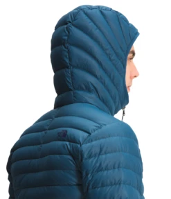 'The North Face' Men's Stretch Down Jacket - Monterey Blue -Outdoor Clothing Store NF0A3Y55 BH7 modelhood2 1024x1024@2x