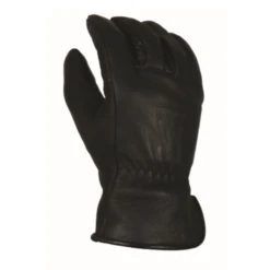 'Bear Knuckles' Double Wedge™ Fleece-Lined Water Resistant Cowhide Driver Glove - Black