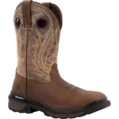 'Rocky' Men's 11" Ram's Horn EH Western Square Toe - Western Dark Brown 7 'Rocky' Men's 11" Ram's Horn EH Western Square Toe - Western Dark Brown -Outdoor Clothing Store RKW0393 1024x1024@2x