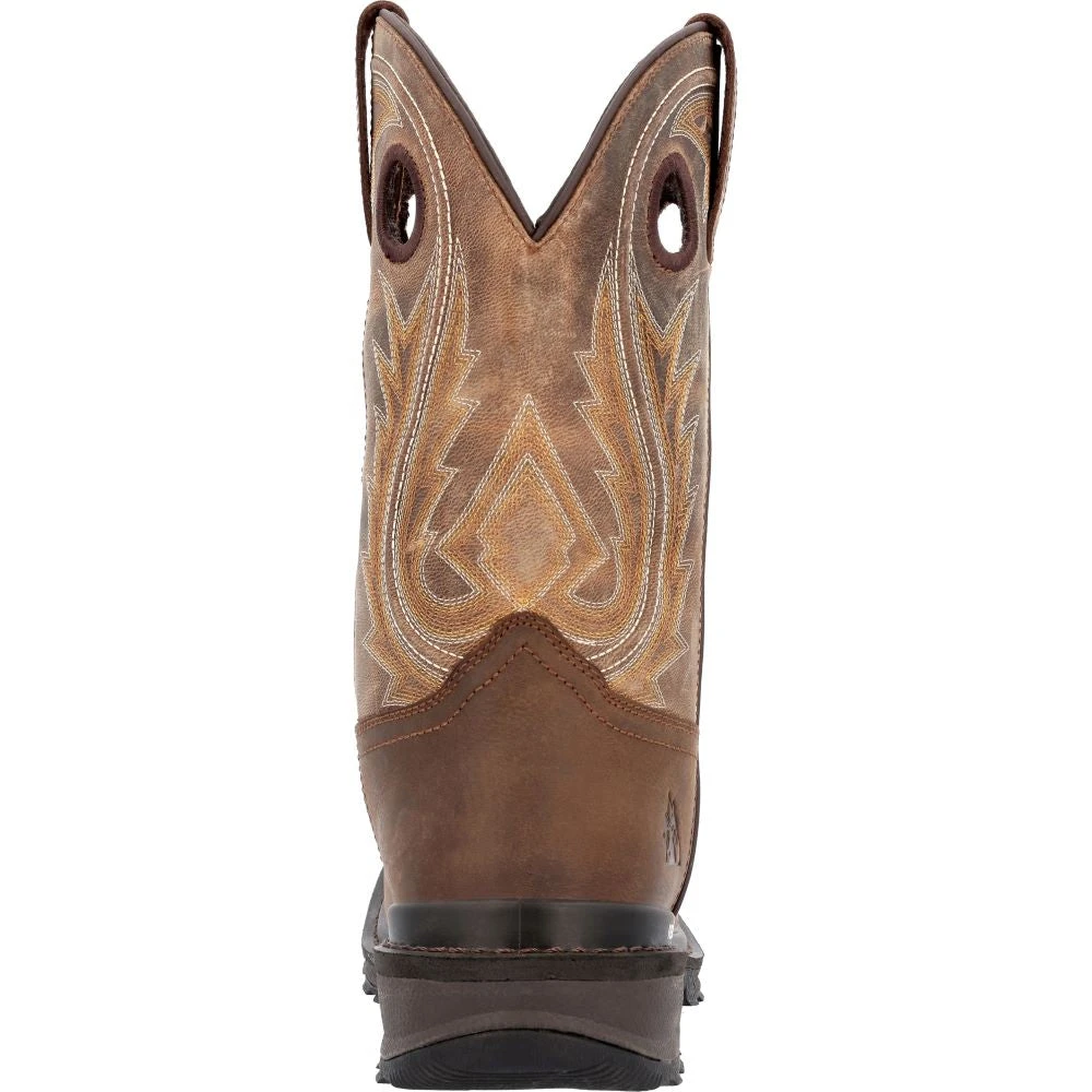 'Rocky' Men's 11" Ram's Horn EH Western Square Toe - Western Dark Brown 'Rocky' Men's 11" Ram's Horn EH Western Square Toe - Western Dark Brown -Outdoor Clothing Store