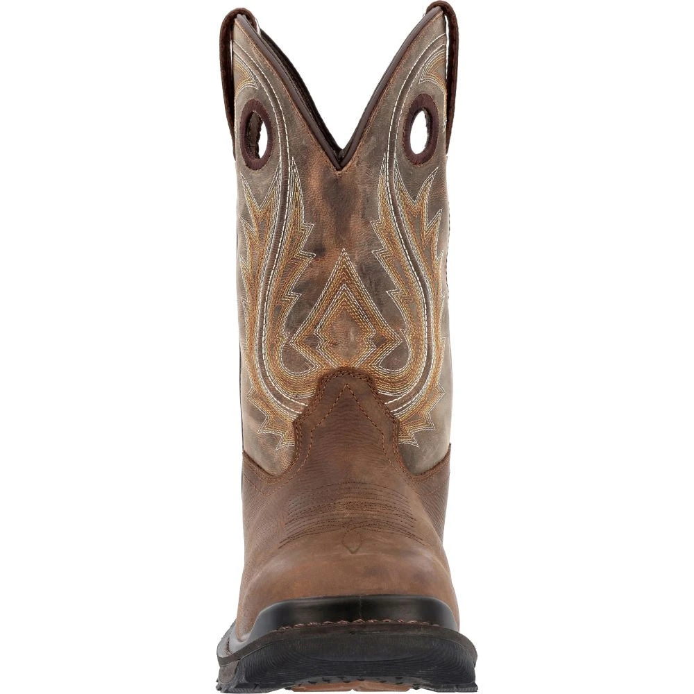 'Rocky' Men's 11" Ram's Horn EH Western Square Toe - Western Dark Brown 'Rocky' Men's 11" Ram's Horn EH Western Square Toe - Western Dark Brown -Outdoor Clothing Store