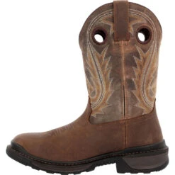 'Rocky' Men's 11" Ram's Horn EH Western Square Toe - Western Dark Brown 8 'Rocky' Men's 11" Ram's Horn EH Western Square Toe - Western Dark Brown -Outdoor Clothing Store RKW0393 instep profile 1024x1024@2x