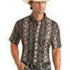 'Panhandle Slim' Men's Aztec Print Button Short Sleeve - Black 2 'Panhandle Slim' Men's Aztec Print Button Short Sleeve - Black -Outdoor Clothing Store RRMS1DRZ7H 1024x1024@2x